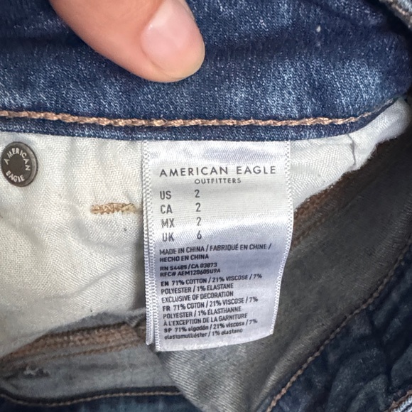 American Eagle Outfitters Blue Distressed Jean Shorts - Picture 3 of 4